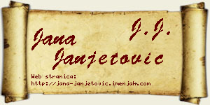 Jana Janjetović vizit kartica